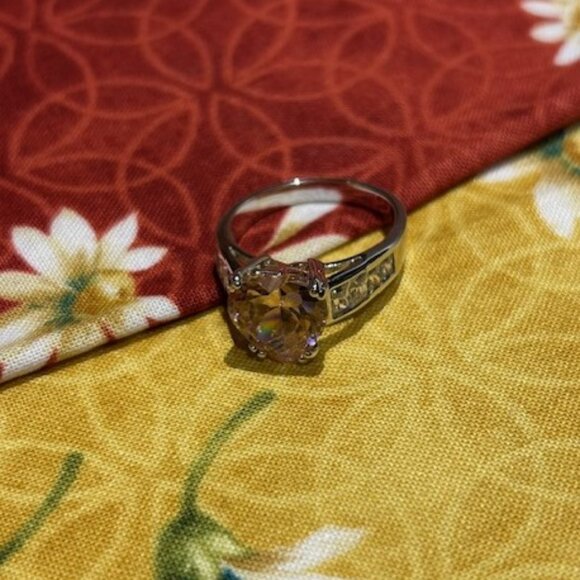 ❤️❤️ 925 SILVER Pink Heart CZ Rhinestone RING - Picture 8 of 9